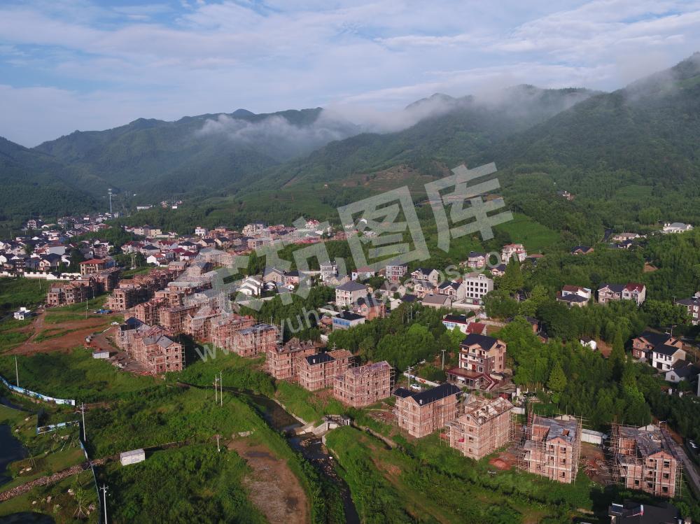径山镇禅茶第一村建设现场鸟瞰图