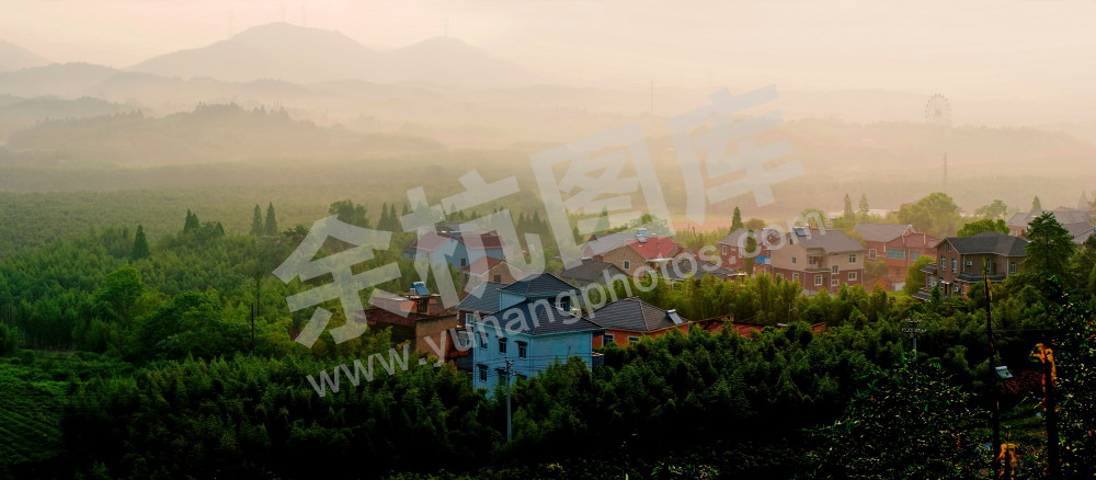 径山乡村-凭栏晨韵