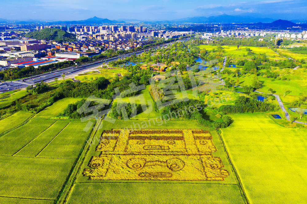 《良渚遗址公园精致的园林景观》