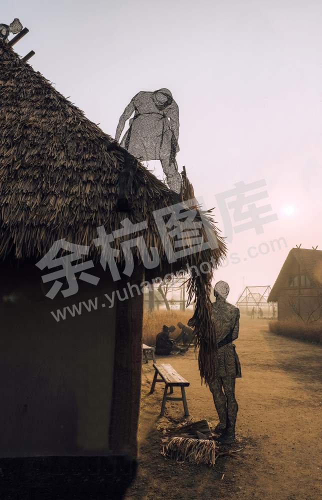 金属雕像群模拟复原场景