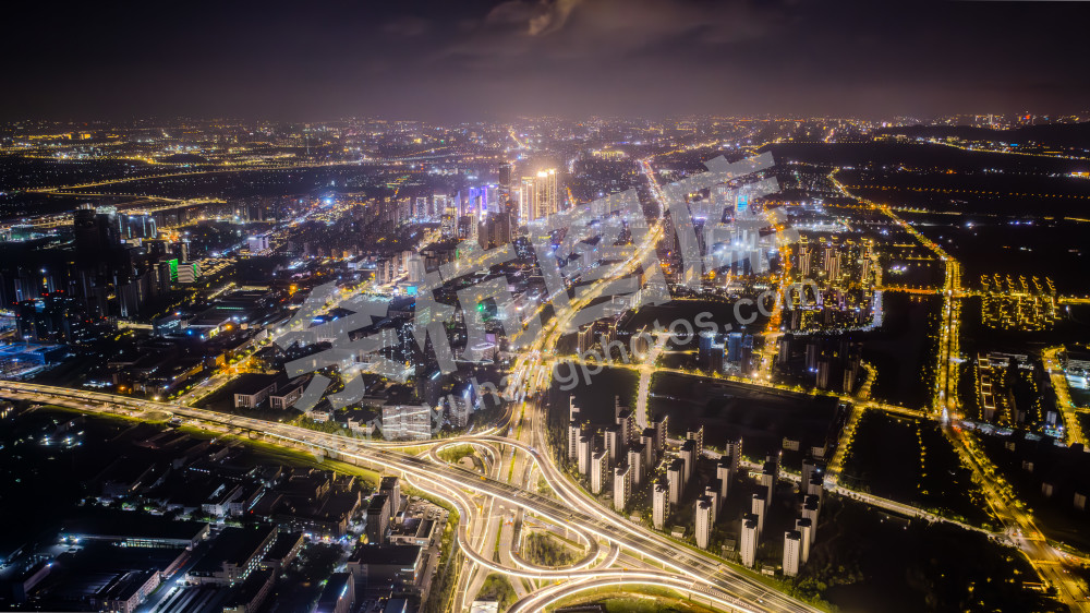 夜景余杭全景