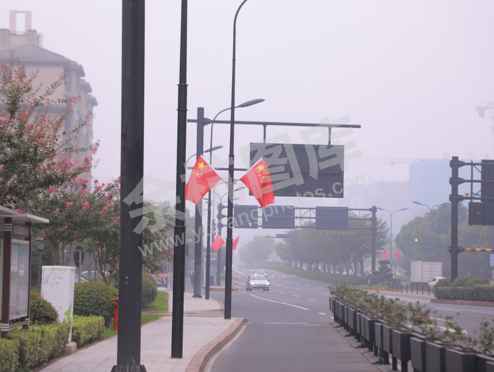 国庆余杭街头