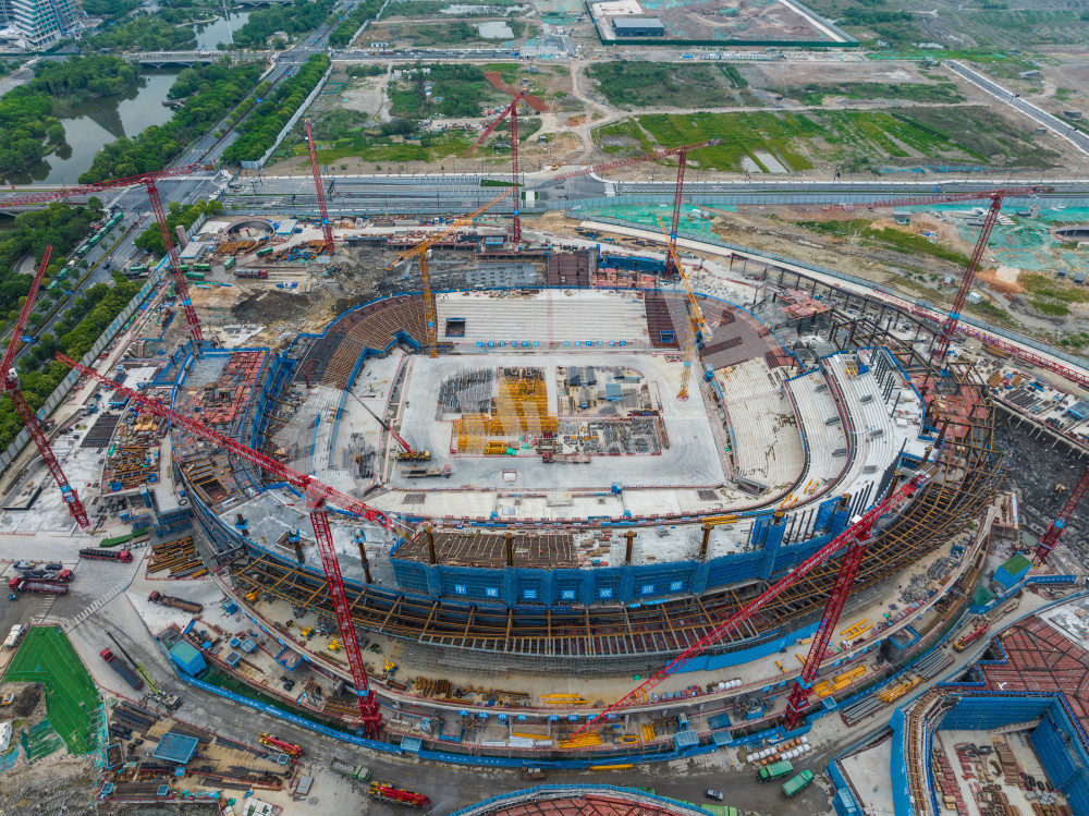 《建设中的余杭国际体育中心》