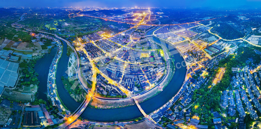 《良渚古城,东苕溪,瓶窑镇暮色》